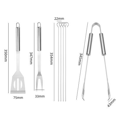 China Modern Simple China Manufacturers Customized Modern Simple 2Cr13 Stainless Steel Barbecue Outcooking Grilling Utensils Tools Sets 7Pcs for sale