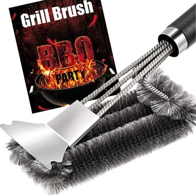 China Super Powerful Non-Stick BBQ Cleaner Accessories GRILL GRILL Sweep Brush & Steam Cleaning Stainless Steel Brush Grill Oil Scraper for sale