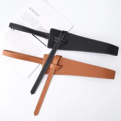 China Fashion.Casual Wide Belt Ladies Knotted Decorative Wide Belt Fashion Sweater Coat Dress Waist Belt Elegant for sale