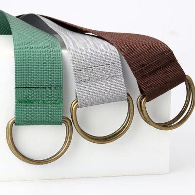 China Double D ring buckle belt multi-color unisex all-match canvas belt belt couples models student Korean version for sale