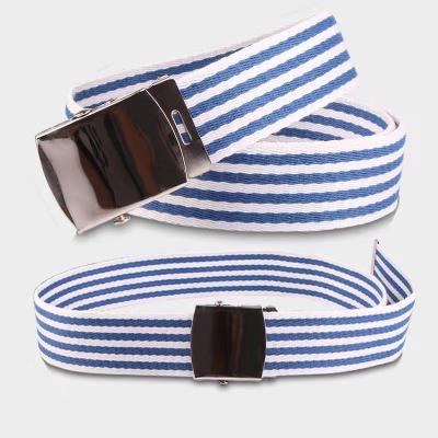 China Canvas belt trend men's and women's new universal casual soft jeans smooth wide buckle belt for sale