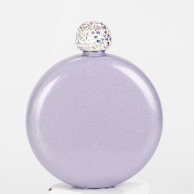 China Water / Single Drinking 5oz With Bling Rhinestone Lids Around Stainless Steel Hip Flask for sale