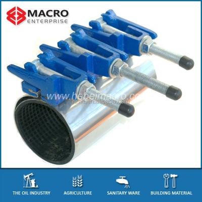 China Full Pipe Flange Joint PVC Pipe Repair Clamp With Rubber Grate Insert for sale