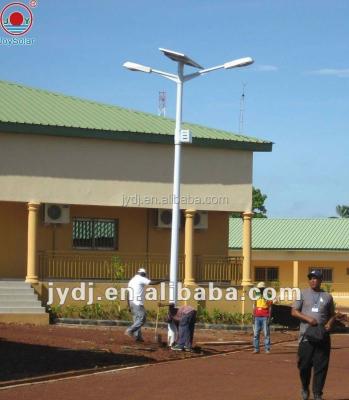 China Square 6m 8m 10m 12m Double Arm LED Solar Street Light Pole With Light for sale