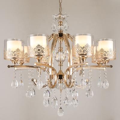 China 2021 Modern Hanging Lights Crystal Luxury Chandelier Modern Nordic Home Gold Pendant Light France Series Indoor Luxury for sale