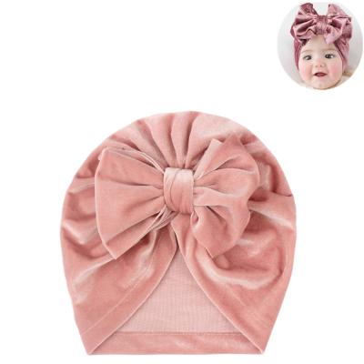 China Hot 2021 Newest Selling Baby Dobby Headwear Bowknot Children's Headwear Unisex Cap Sleeve Cap Turban Hats for sale