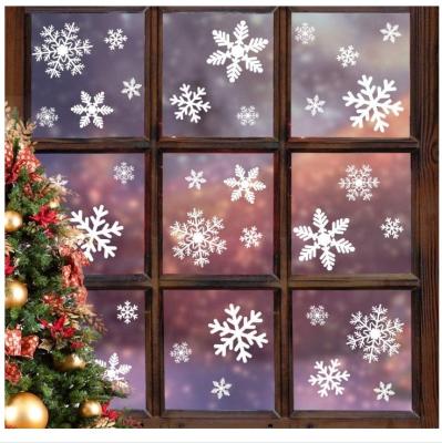 China WALL STICKER 135Pcs Christmas Window Clings Static Snowflakes Window Decals Window Stickers For Christmas Thanksgiving Party Decorations for sale