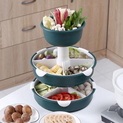 China Plastic Spinning Storage Pot Hot Plate Classified Fruit Drain Dish for sale