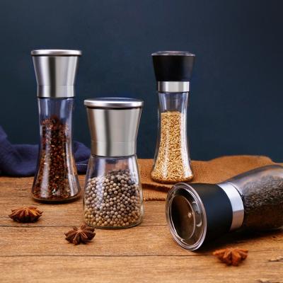 China Best Selling Viable Wholesale Adjustable Ceramic Glass Chili Manual Pepper Grinder Core Bottle Stainless Steel Salt Grinder for sale