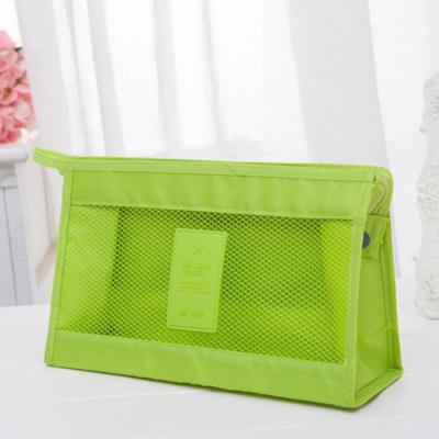 China Wholesale Fashion Cosmetic Bag Travel Polyester Mesh Make Up Pouch Clear Cosmetic Bag for sale