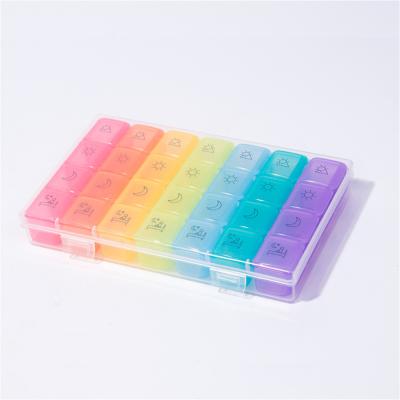 China New Pill Box Plastic Storage Box Medical Storage Case 7 Day Organizer 28 Compartment Portable Travel Pill Box for sale