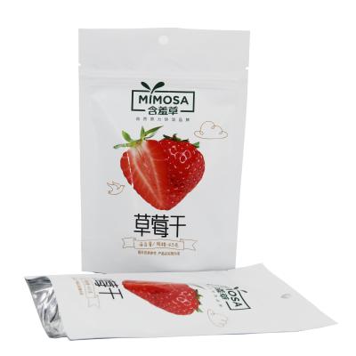 China Aluminum Foil Moisture Proof Resealable Dry Food Packaging Plastic Ziplock Bag With Handle For Strawberry for sale