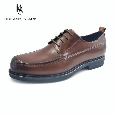 China High Quality True Deodorization Lace Up Shoes Brown Leather For Business Formal Sports Shoes for sale