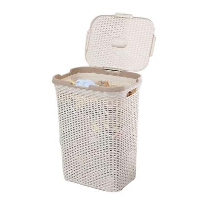 China Sustainable new design plastic wash laundry basket collapsible with handles for sale