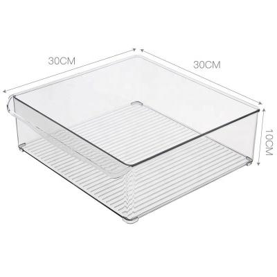 China Freshness Preservation Kitchen Fridge Transparent Clear Drawer Fridge Stackable Organizer for sale