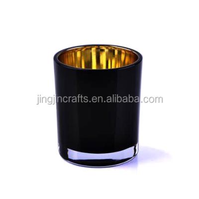 China New ECO-frendly Crafts Plating Custom Glass Candle Holder Candle Jars for sale