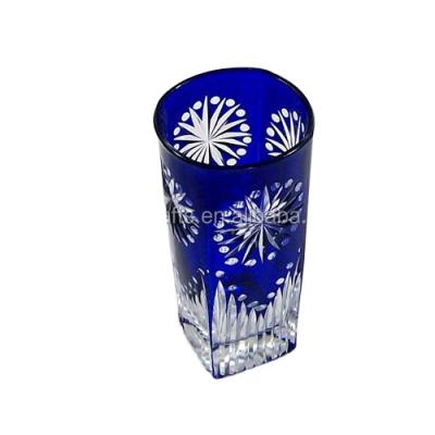 China CLASSIC / Expensive China Hand Made High Quality Hand Made Glass Tumbler Cut Etched Glass Mug for sale