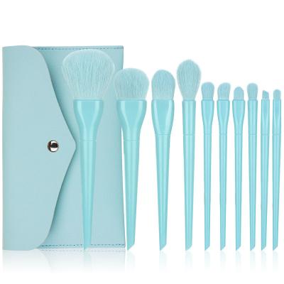 China Angular Blush Makeup Brush Manufacturer Your Own Brand Blue Makeup Brush Cosmetic Tools Hot Selling Makeup Brushes for sale