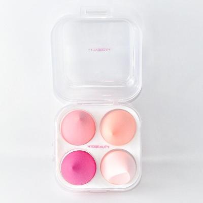 China HYDBEAUTY Use Color Dry And Wet Pink Makeup Sponge With Egg Holder 4PCS Dry And Wet Use Makeup Blending Beauty Foundation Professional Blender for sale