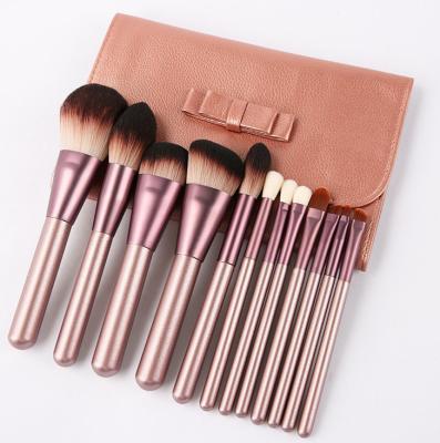 China Angular Blush Wholesale Rose Gold 10 Piece Makeup Brush Eye Make Up Brush Eyeshadow Concealer Lip Makeup Brush for sale