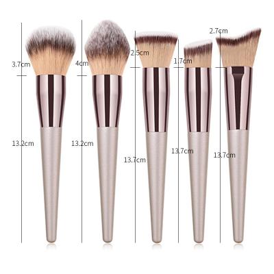 China Angular Blush DROPSHIPPING Champagne Gold Conical Handle Foundation Premium Concealer Eyeshadow Brushes With 10PCs Bag Makeup Set Brush for sale