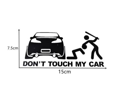 China Customized Cute/Cartoon Car Logo Accessories Decal Sticker Don't Touch My Car Self Adhesive Funny Car Sticker for sale