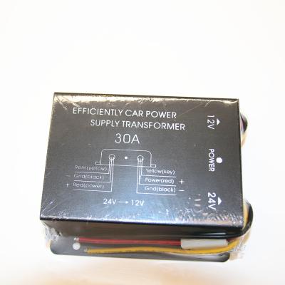 China Car Power Supply Transformer Efficiently Input DC 24v To Output DC 12v 30A Step Down Converter for sale