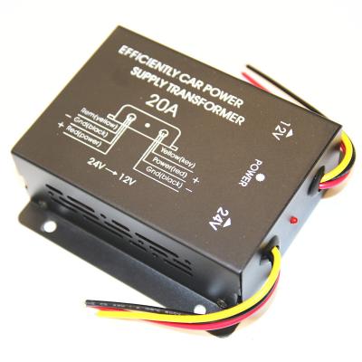 China Car DC 24V To DC 12V 20A Step Down Transformer Audio Video Converter for sale