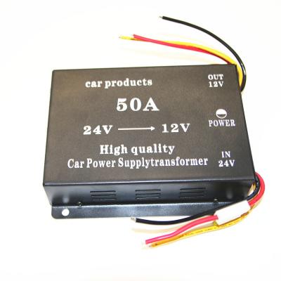 China Car DC Converter 24v to 12v 50A Efficiently Bring Back Car Power Supply Transformer for sale