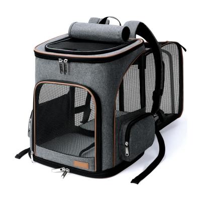 China Quadrate Viable Zipper Viable Oxford Pet Carrier Backpack Gray Bag for sale