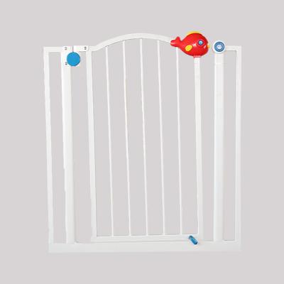 China New Sale Eco-friendly Auto-end Pet Safety Gate Steel Panels Baby Safety Fence Gates Cute Design Isolation for sale