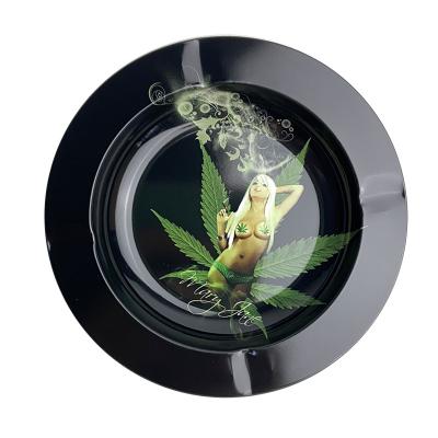 China Wholesale Fashionable Tinplate Cigarette Tray Awakening Herb Tray Small Cigar Ashtray Storage Tray Pipe Accessories for sale