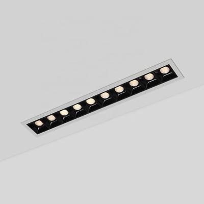 China CCT modern smd aluminum housing turnable dimmable glareless downlight recessed led linear grill light for sale