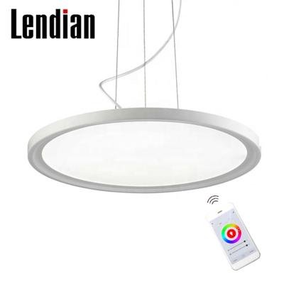 China Modern Smart LED High Lumen Office Commercial Dimmable Ceiling Suspending Frameless Panel Light for sale