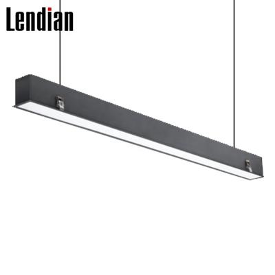 China Modern Modern Pendant Light Square Round Linear Ceiling Anti Glare Black White Office Light Led Pendant Fixture for sale