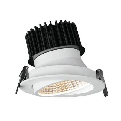 China Modern Rotating Black White Slim Cob Recessed Anti Glare Down Light 12w 15w Led Spotlight for sale