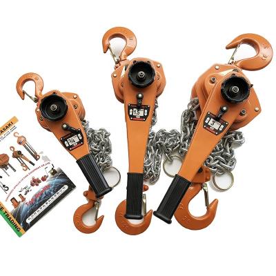 China Hotels 0.5T 1T 1.5T Mini Manual Lifting Tools Lever Wire Rope Pulling Essential Hoist 1.5t Lever Crane for sale