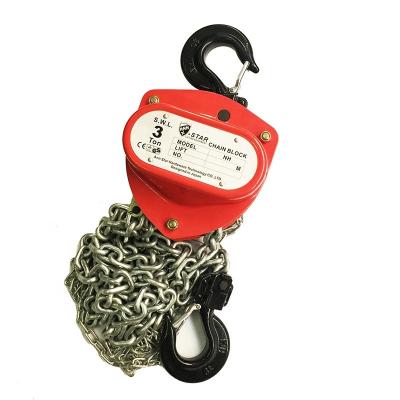 China KAWASAKI Popular Brand Hotels 3ton 3mtrs Manual Chain Pulley Block Hand Chain Blocks Manual Chain Blocks VB Type for sale