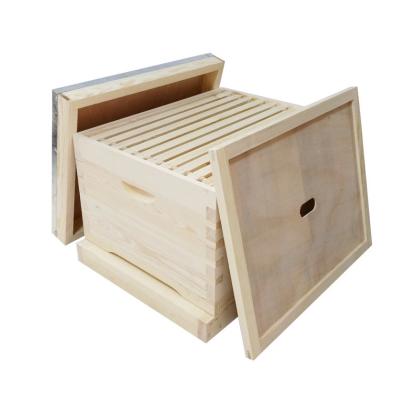 China 10 Frames Beekeeping Wooden Langstroth Beehive Bee hive Two Layer Hive Deep Bee Box for sale