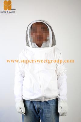 China Professional Beekeeping Cotton  Bee Keeping jacket with zipper+ Veil Hood/overall for sale