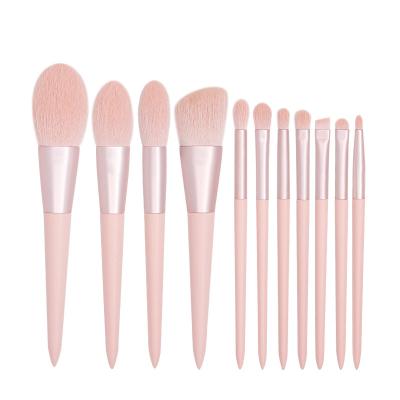 China Hot Pink Spot Brush Professional 11 Pcs Makeup Brushes Customized Logo By Customer for sale