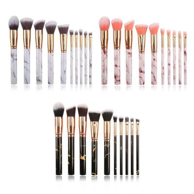 China Spot Brush Tensing Wholesale Product Brush For Cosmetic Use 10 Pcs Marble Make Up Brush Tools Makeup Cosmetic Sweep Brush for sale