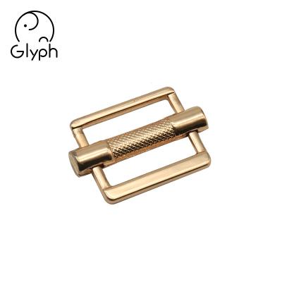 China Gold Washable Custom Metal Adjustable Military Belt Tri Glide Buckle Slider Buckle For Handbags for sale