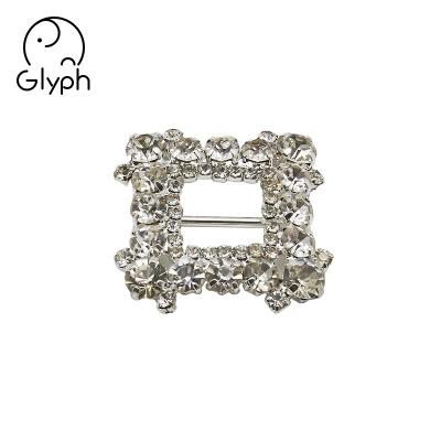 China Square Jewelry Pearl Metal Fashion Conchos Slider Belt Buckle Tri-fold Washable Custom Decorative Bling Slip Buckle for sale