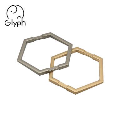 China Wholesale Fashion Gold Women Girls Metal Hexagon D-ring O-ring Belt Washable Belt Buckle For Bags for sale