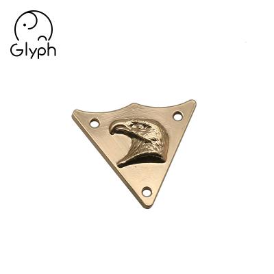 China Viable Custom Logo Swimsuit Metal Label Triangle Metal Logo Tag For Swimwear for sale