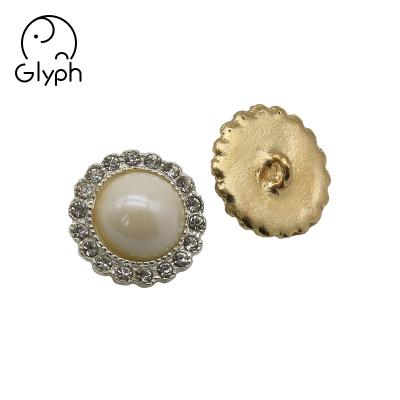 China Sustainable Fashion Round Bead Covered Diamond Sewing Button Around for sale