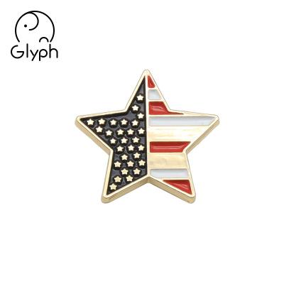 China Promotional Gifts 3D Metal American Flag Pin Badge Custom Star Badge Victory Pin for sale