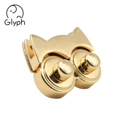 China Washable Custom Metal Push Button Open Cat Accessories Hardware Bag Lock For Handbags for sale