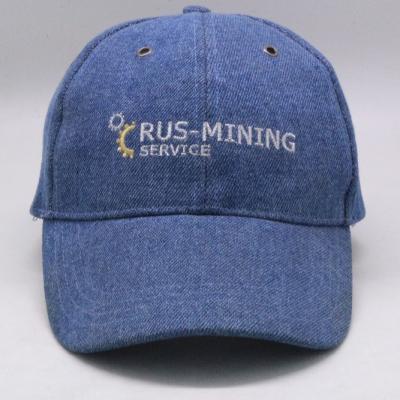 China Blue Washed Custom Character OEM Denim Hat Embroidery Logo 6 Panels Sports Hat Wholesale for sale